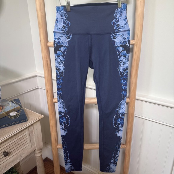 ALO Yoga Pants - Alo Yoga Navy Blue Crystal Geode Print High Waist Airbrush Leggings Small